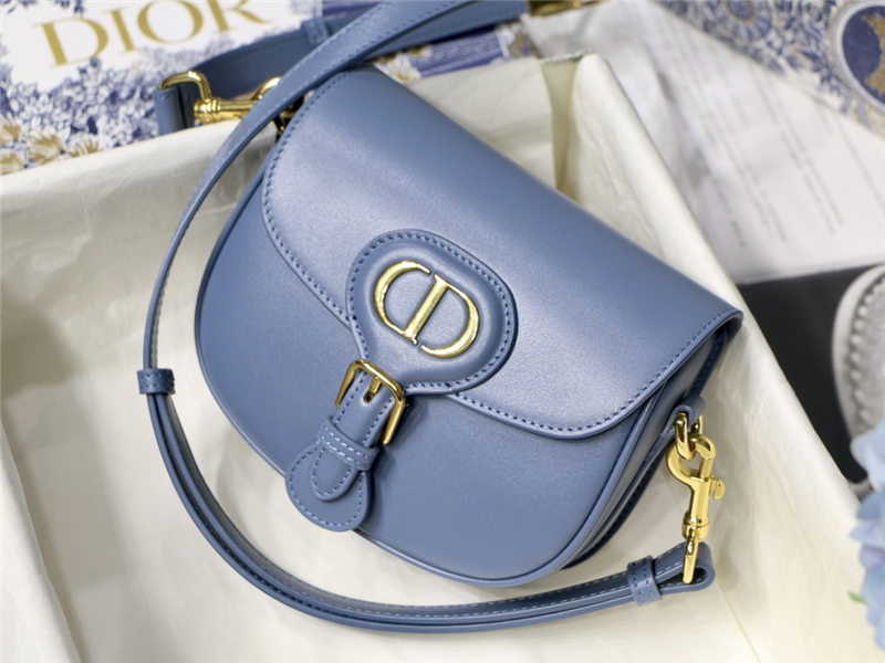 SMALL Dior BOBBY BAG Box Calfskin Denim Blue High