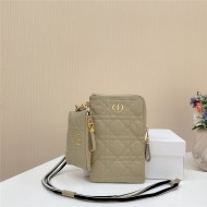 Dior CARO MULTIFUNCTIONAL POUCH Supple Cannage Calfskin Taupe High