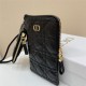 Dior CARO MULTIFUNCTIONAL POUCH Supple Cannage Calfskin Black High