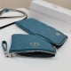 Dior CARO MULTIFUNCTIONAL POUCH Supple Cannage Calfskin Denim Blue High