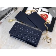 LADY Dior POUCH Patent Cannage Calfskin Indigo Blue High