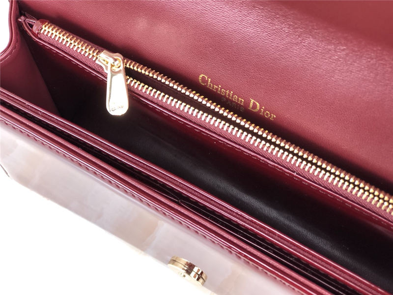 LADY Dior POUCH Patent Cannage Calfskin Burgundy High