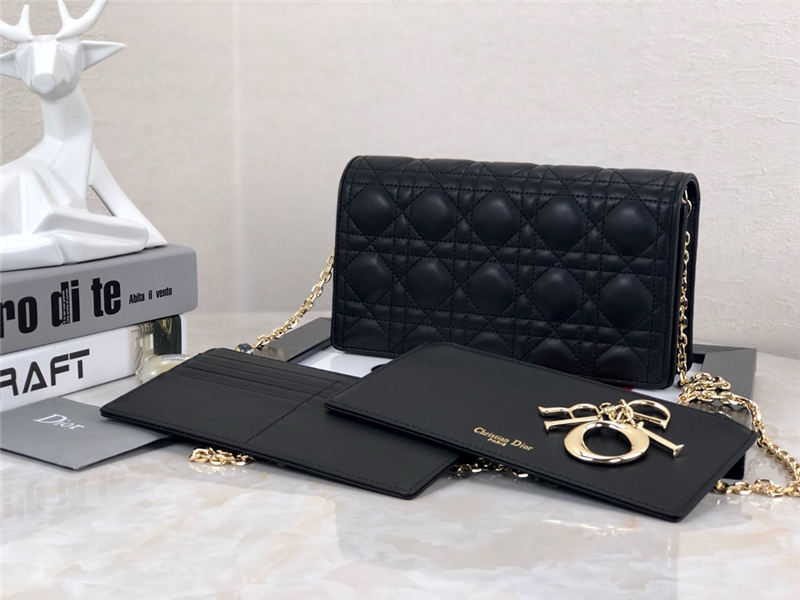 LADY Dior POUCH Cannage Lambskin Black High