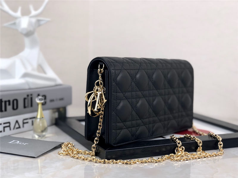 LADY Dior POUCH Cannage Lambskin Black High