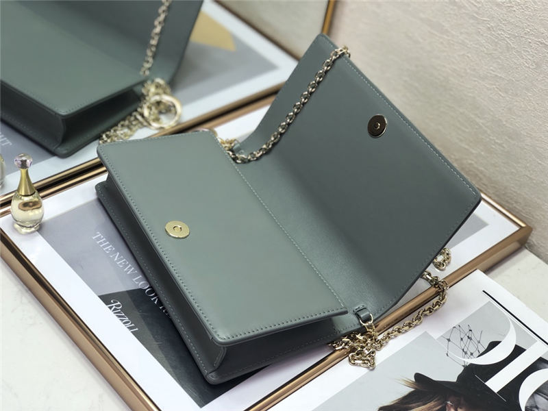 LADY Dior POUCH Cannage Lambskin Grey-Green High