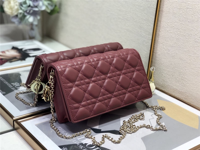 LADY Dior POUCH Cannage Lambskin Wine High