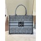 MEDIUM Dior BOOK TOTE Miss Dior Allover Embroidery Blue High