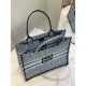 MEDIUM Dior BOOK TOTE Miss Dior Allover Embroidery Blue High