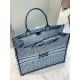 LARGE Dior BOOK TOTE Miss Dior Allover Embroidery Blue High