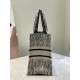 SMALL Dior BOOK TOTE Miss Dior Allover Embroidery Khaki High