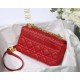 SMALL Dior CARO BAG Supple Cannage Calfskin Red High