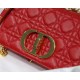 SMALL Dior CARO BAG Supple Cannage Calfskin Red High