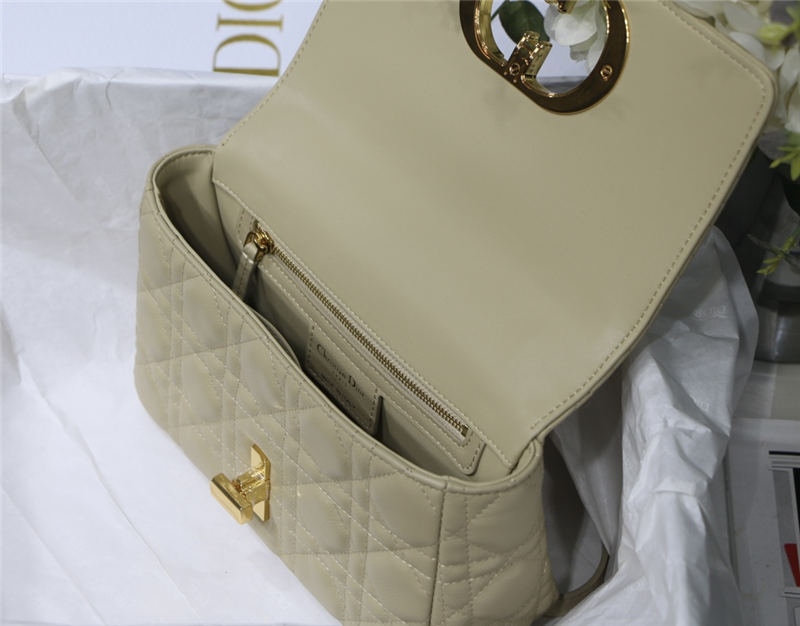 SMALL Dior CARO BAG Supple Cannage Calfskin Beige High