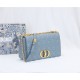 LARGE Dior CARO BAG Supple Cannage Calfskin Sky Blue High