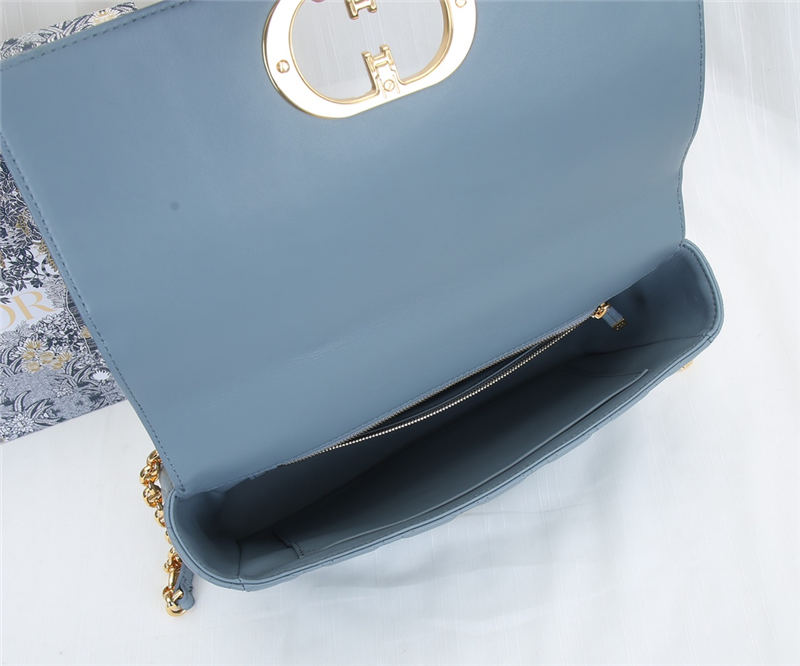 LARGE Dior CARO BAG Supple Cannage Calfskin Sky Blue High