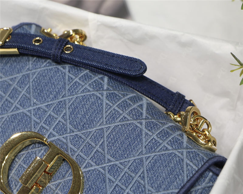 SMALL Dior CARO BAG Denim Blue High