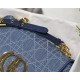 SMALL Dior CARO BAG Denim Blue High