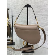 SADDLE BAG Grained Calfskin Warm Taupe High