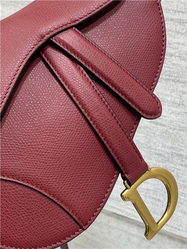 Mini SADDLE BAG Grained Calfskin Wine High