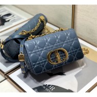 SMALL Dior CARO BAG Supple Cannage Calfskin Gradient Blue High