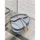 Mini SADDLE BAG Grained Calfskin Grey Blue High