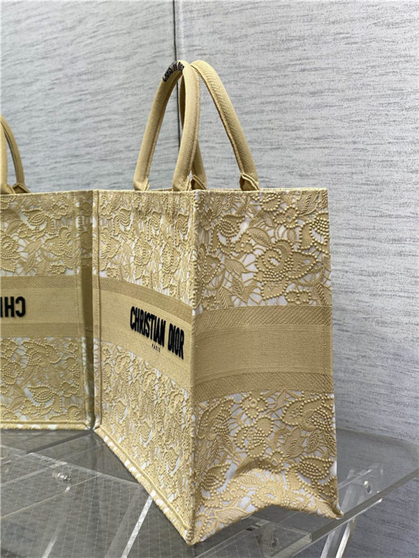 LARGE Dior BOOK TOTE D-Lace Embroidery with Macramé Effect High