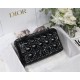 MEDIUM Dior CARO BAG Crinkled Patent Lambskin Black High