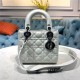 SMALL LADY Dior MY ABCDior BAG Cannage Lambskin White Pewter metal High