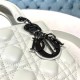 SMALL LADY Dior MY ABCDior BAG Cannage Lambskin White Pewter metal High