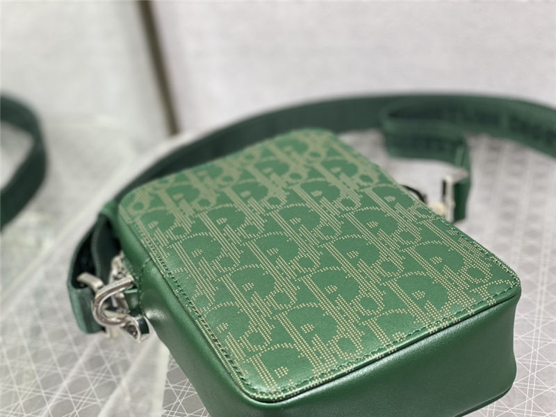 Dior WORLD TOUR MESSENGER POUCH Dior Oblique Galaxy Leather Green High