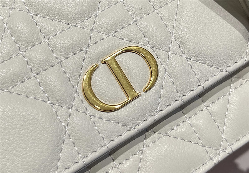 Dior CARO BELT POUCH WITH CHAIN Supple Cannage Calfskin Latte High