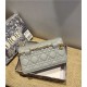 Dior CARO BELT POUCH WITH CHAIN Supple Cannage Calfskin Grey High