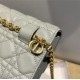 Dior CARO BELT POUCH WITH CHAIN Supple Cannage Calfskin Grey High