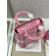 MEDIUM LADY D-LITE BAG Toile de Jouy Reverse Embroidery Pink High