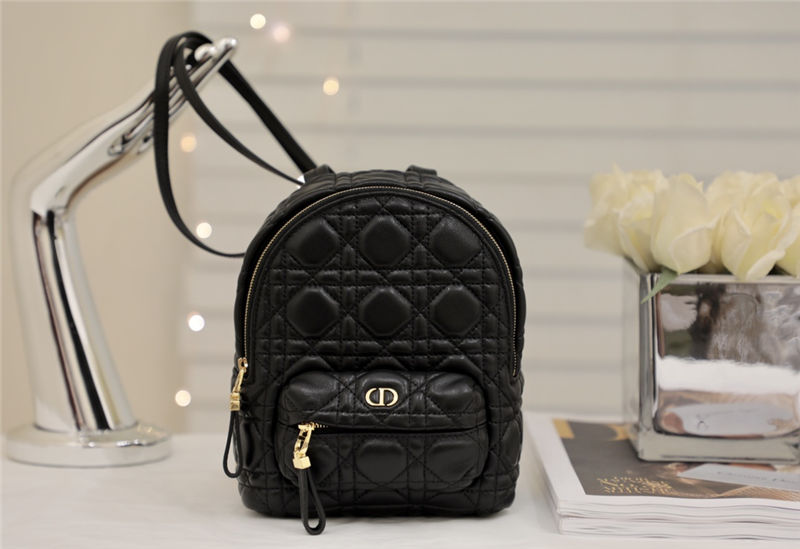 MINI Dior BACKPACK Cannage Lambskin Black High