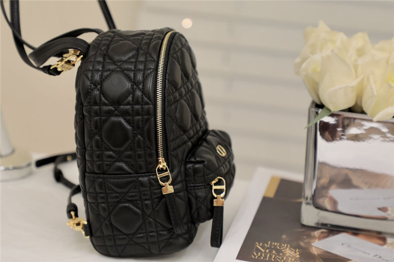 MINI Dior BACKPACK Cannage Lambskin Black High