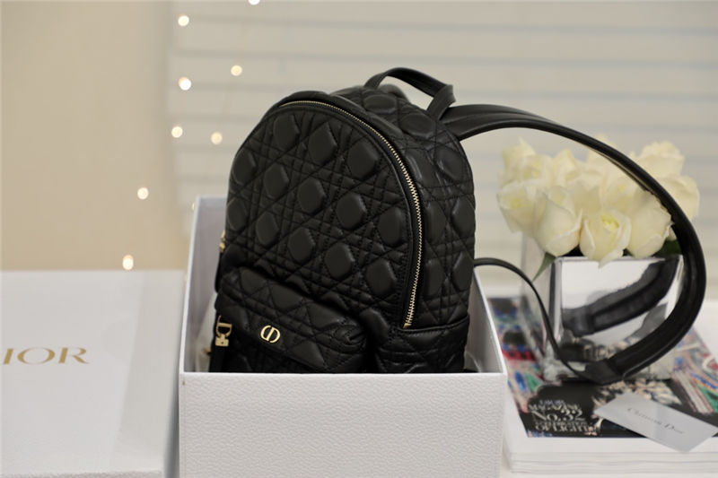 SMALL Dior BACKPACK Cannage Lambskin Black High