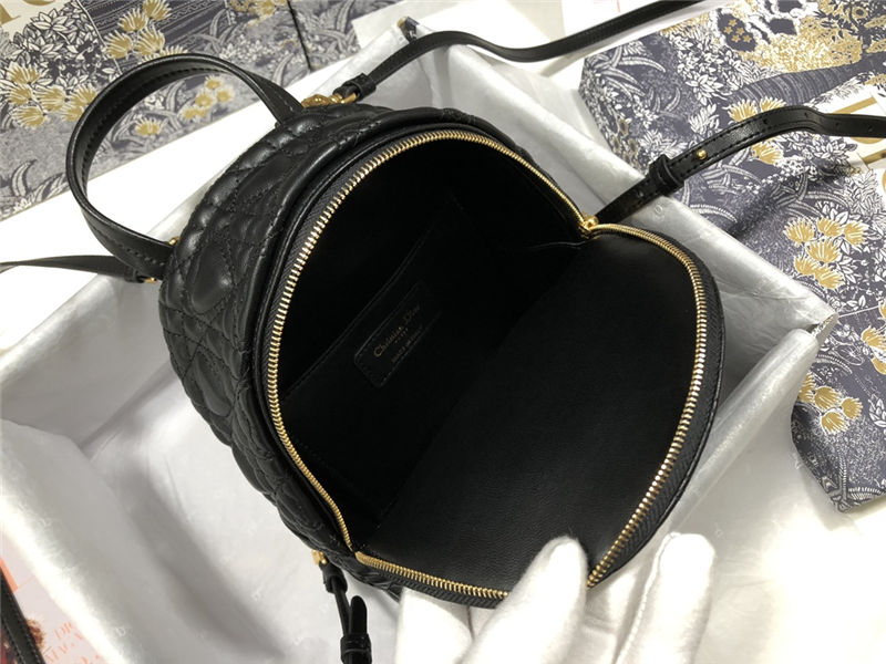 MINI DiorAMOUR Dior BACKPACK Cannage Lambskin with Heart Motif Black High