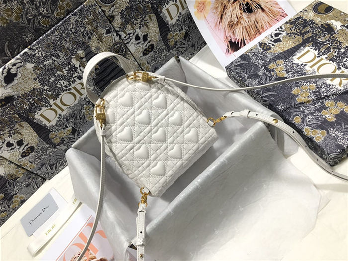 MINI DiorAMOUR Dior BACKPACK Cannage Lambskin with Heart Motif Latte High