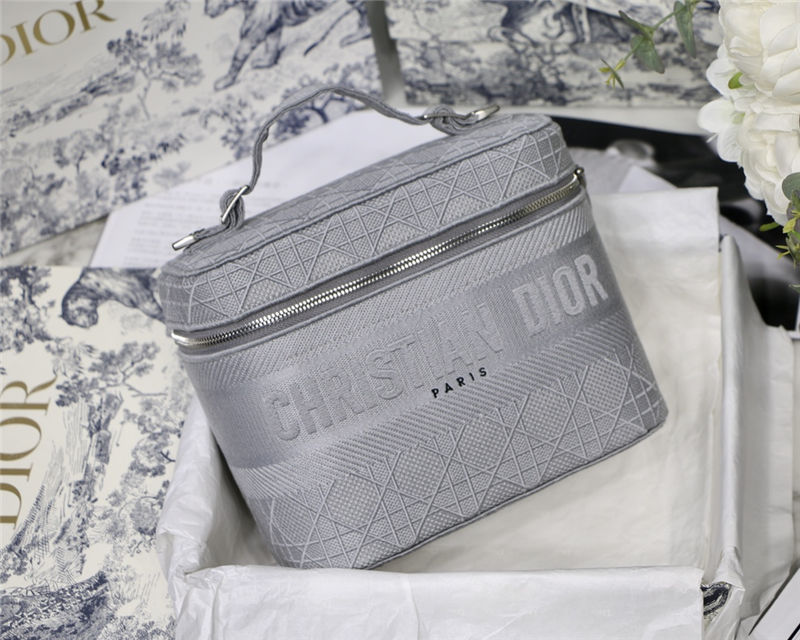 DiorTRAVEL VANITY CASE Embroidery Grey High