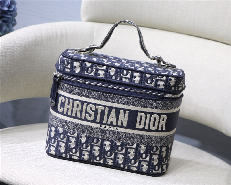 DiorTRAVEL VANITY CASE Dior Oblique Jacquard Blue High