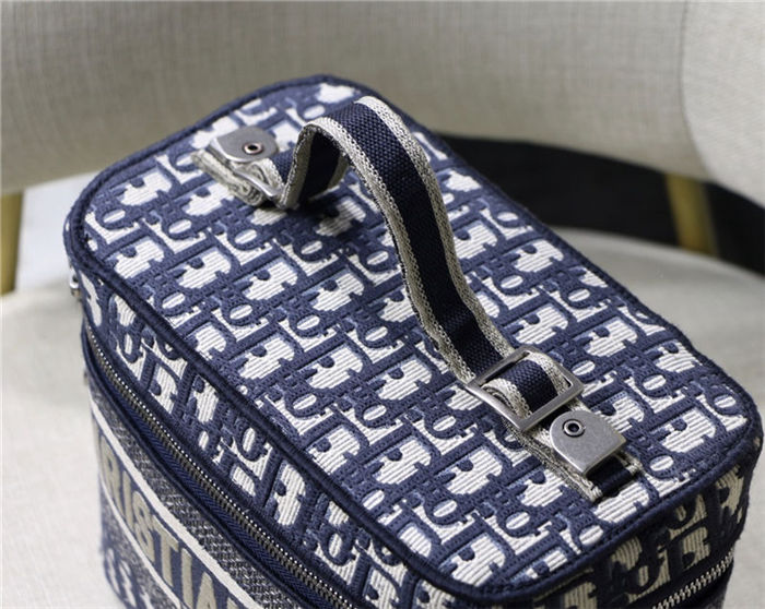 DiorTRAVEL VANITY CASE Dior Oblique Jacquard Blue High