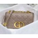 SMALL Dior CARO BAG Supple Cannage Calfskin Taupe High