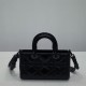 Lady D-Sire Small My ABCDior Bag Macrocannage Crinkled Calfskin Black High