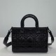 Lady D-Sire Medium My ABCDior Bag Macrocannage Crinkled Calfskin Black High