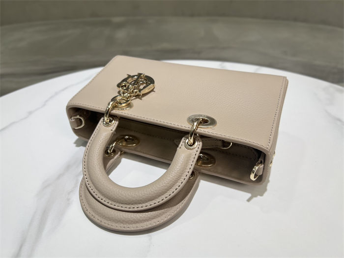 Lady D-Sire Small My ABCDior Bag Bull Leather Beige High