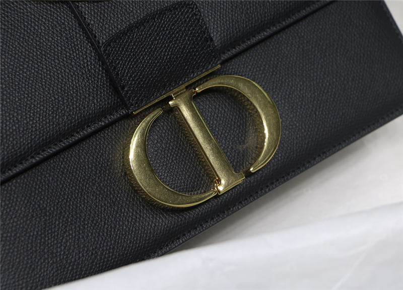 30 MONTAIGNE CHAIN BAG Grained Calfskin Black High