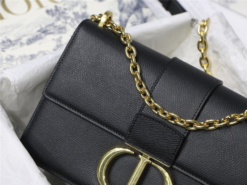 30 MONTAIGNE CHAIN BAG Grained Calfskin Black High