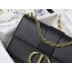 30 MONTAIGNE CHAIN BAG Grained Calfskin Black High