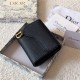 SADDLE LOTUS WALLET Grained Calfskin Black High